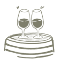 Illustration de deux verres de vin de sancerre