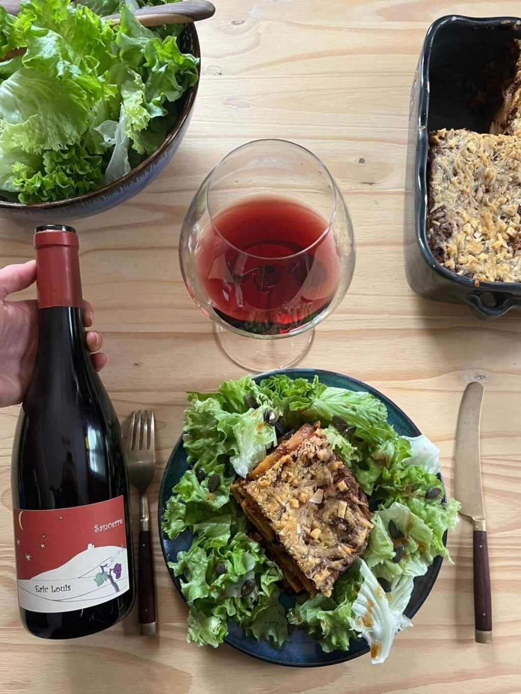 Lasagnes d'automne, Sancerre rouge Eric Louis