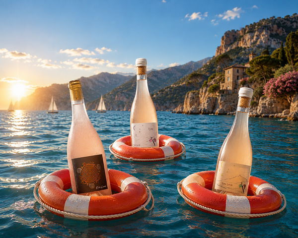 Les vins rosés Eric Louis au bord de la mer
